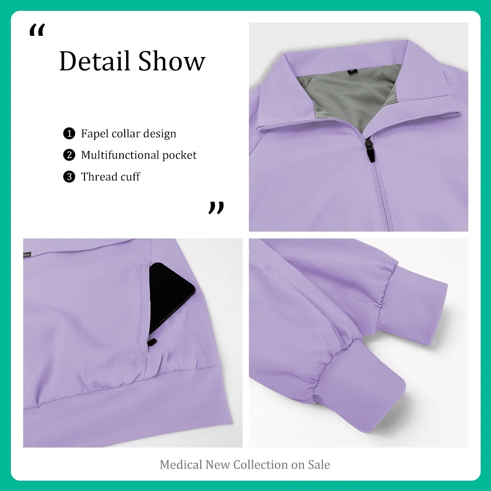 Medical Work Tops Surgical Jacket Multicolor Long Sleeved Laboratory Coat Doctor Nurse Scrubs Tops High-quality Outerwear Unisex