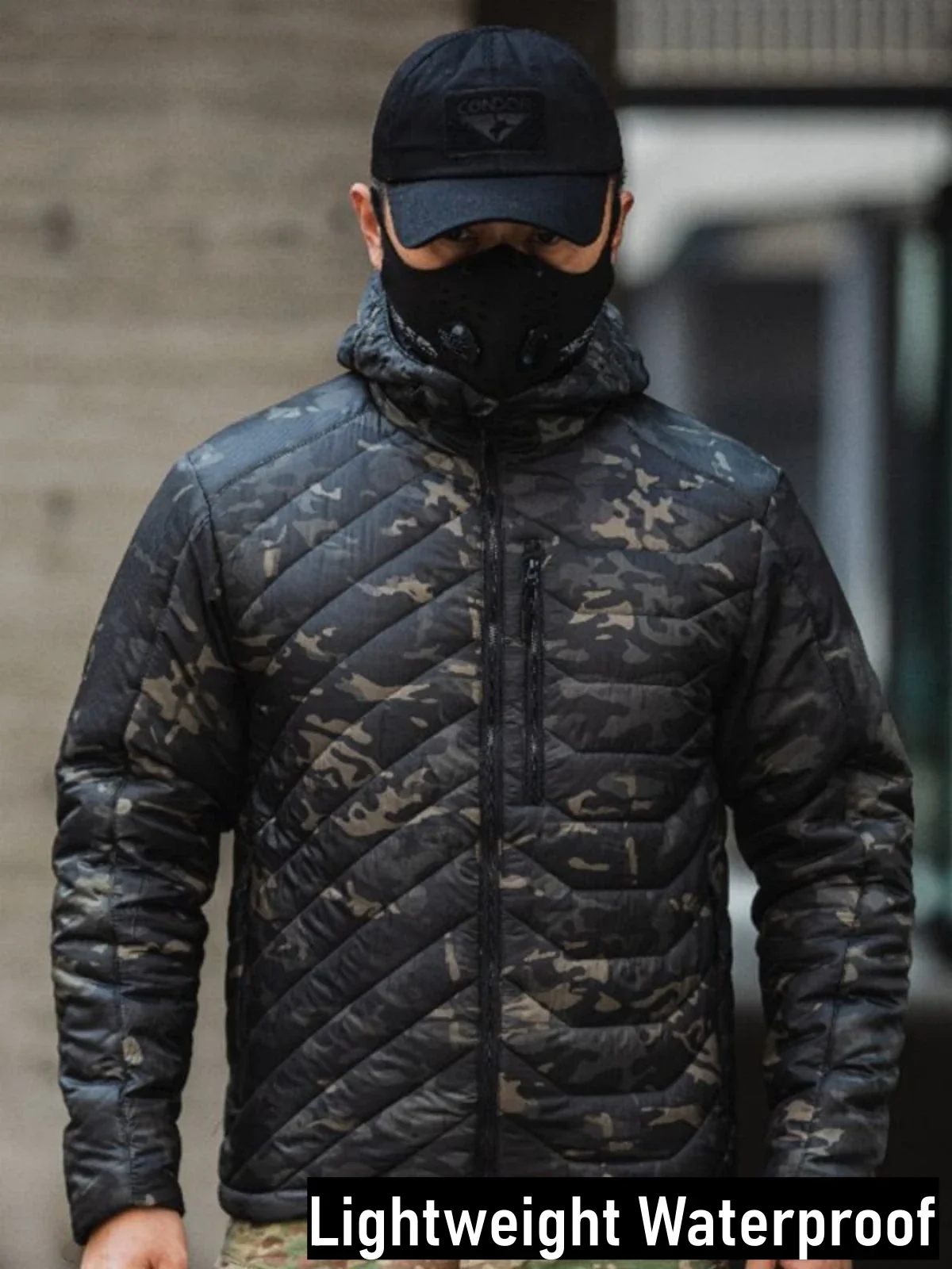 

Men Winter Warm Tactical Jacket Cotton Padded Coat Lightweight Waterproof Outdoor Ski Climbing Clothing Hiking Motorcycle Jacket