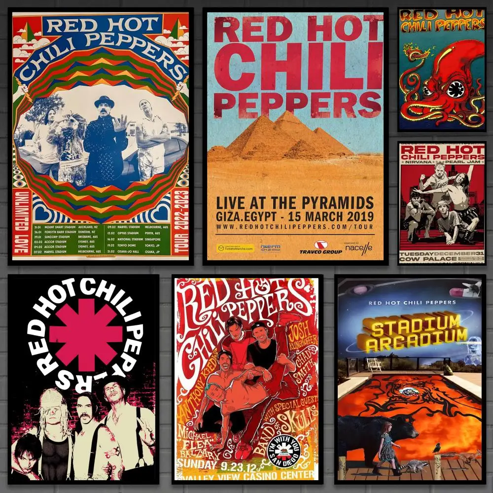 Pop Music Album Red Hot Chili Peppers Poster Versatile HD Waterproof Wall Art Self-Adhesive Decor for Any Space Ideal Gift