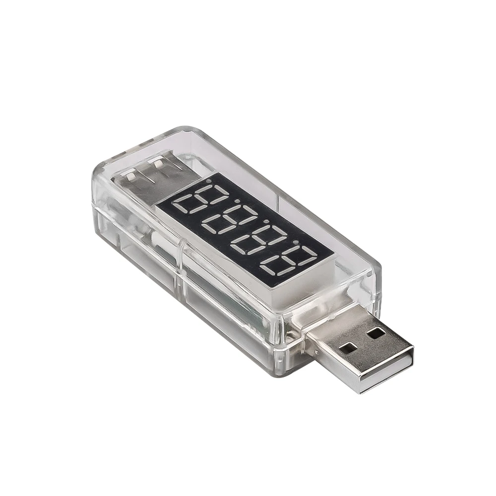 1Pcs Digital Voltmeter Ammeter DC3.3-7.5V 0A-3A Transparent Mini Voltage Current Meter Dual Display USB Tester
