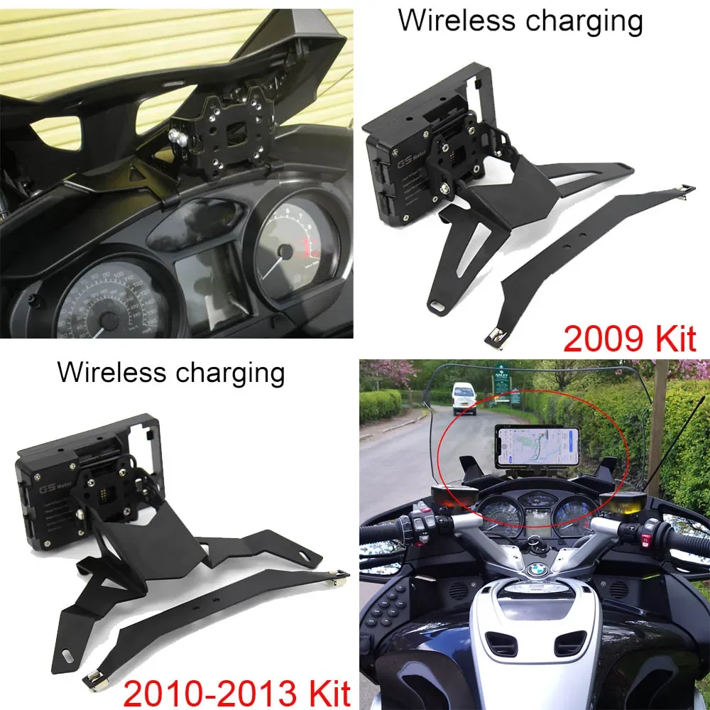 New Navigation Bracket Motorcycle For BMW R 1200 RT 2010-13 R1200RT Below 2009 GPS Navigator USB Charging Phone Holder 2014-2019