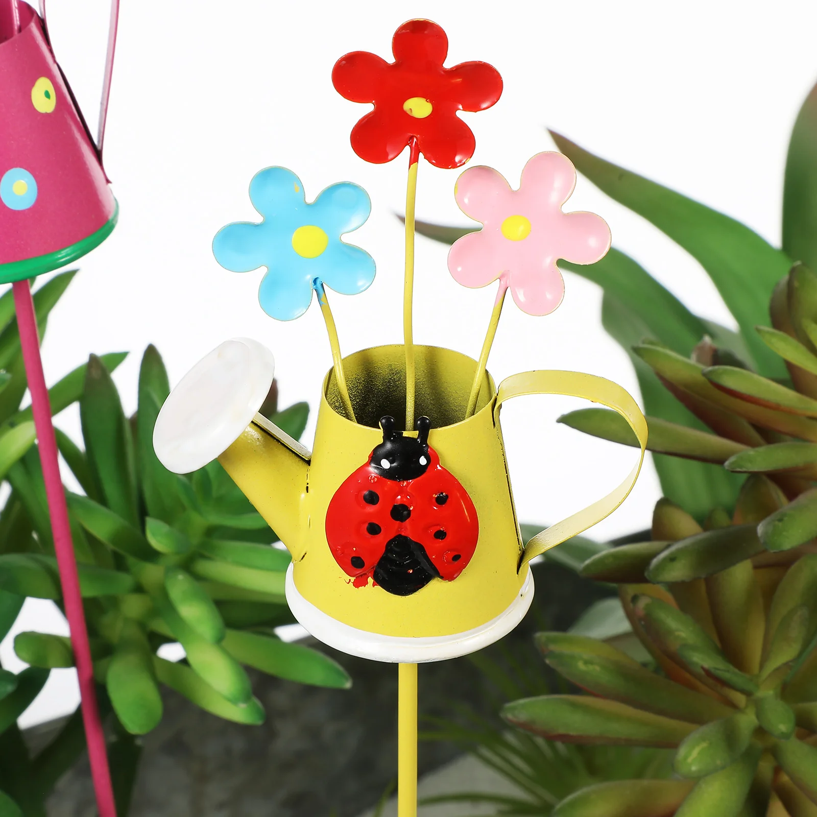 

3 Pcs Metal Planter Stakes for Flower Arrangement Durable Iron Garden Decor Lawn Ornaments Plant Decorations Outdoor Use
