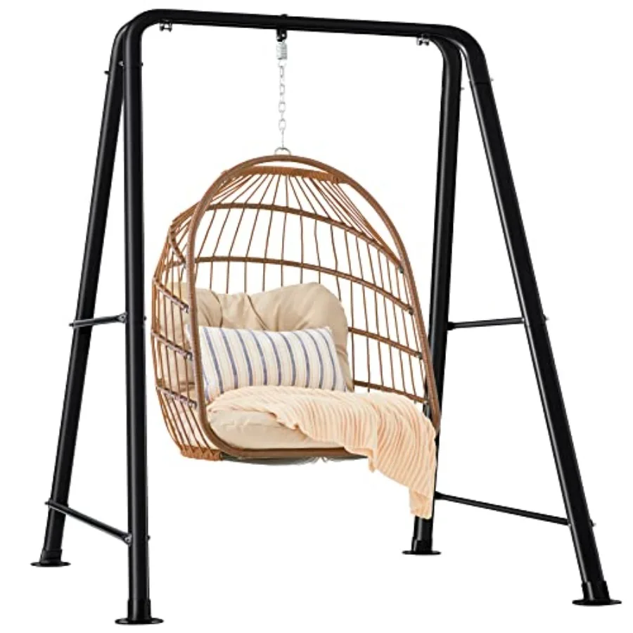 

Hammock Chair Stand 75in Tall Heavy Duty Indoor Outdoor Steel Hanging Base w/Hardware - Stand Only