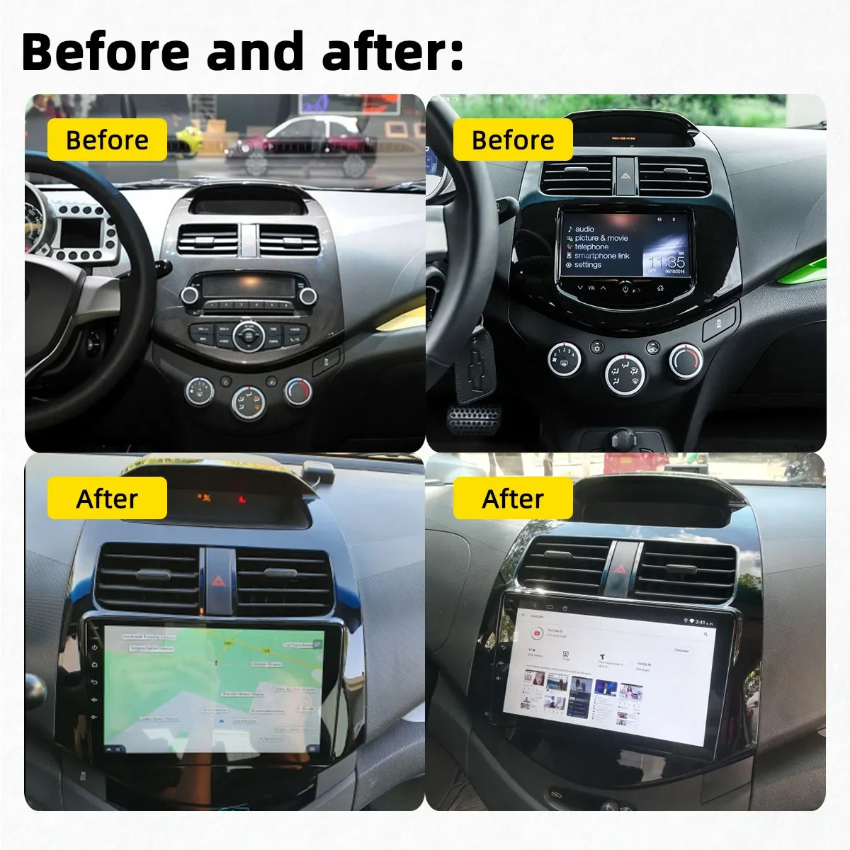 Car Radio for Chevrolet Spark 2010 - 2015 2 Din Android Stereo Multimedia Player GPS Navigation Carplay Autoradio Head Unit 4G