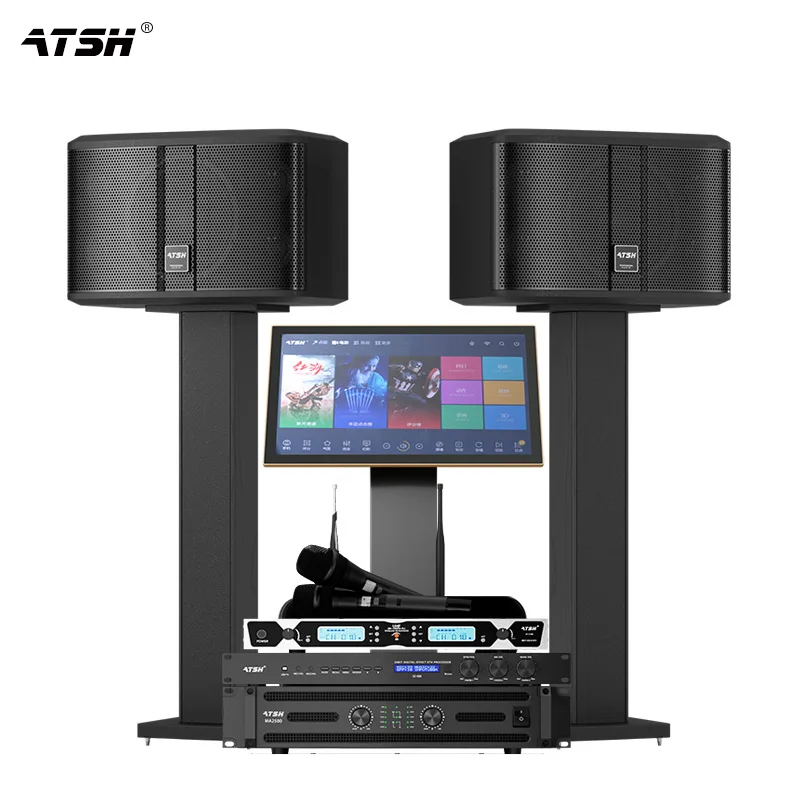 ATS-H 2.0 Premium Home Karaoke Sound System Complete Set (With Touchscreen Song Player, Amplifier, Subwoofer & Audio Processor)