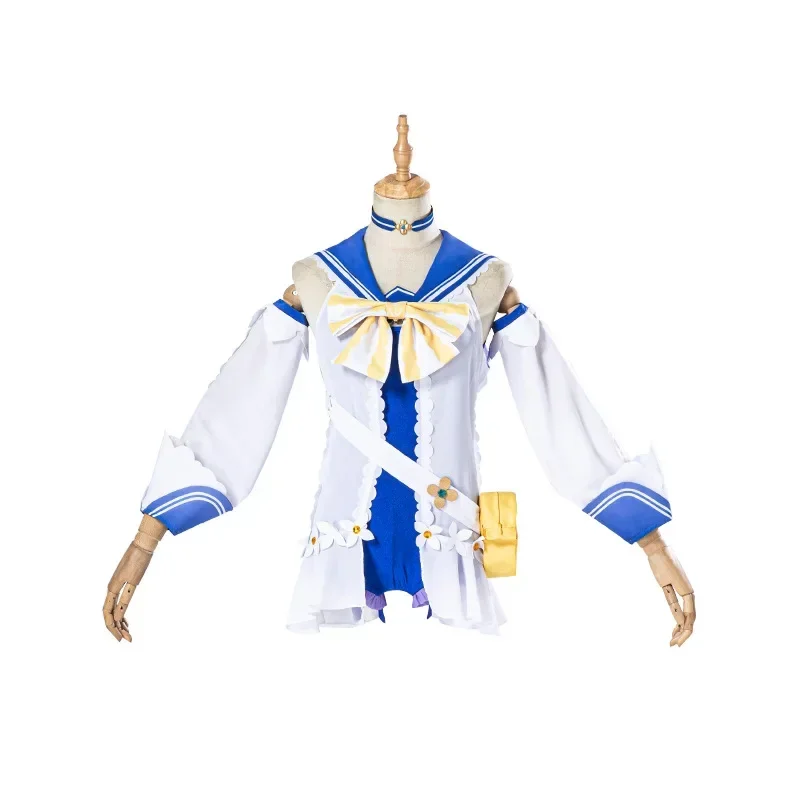 Abito cosplay Genshin Impact Costume Barbara Costume da bagno Cosplay Felpa con cappuccio Mantello Mantello Pantaloncini Abito Cappello Set completo