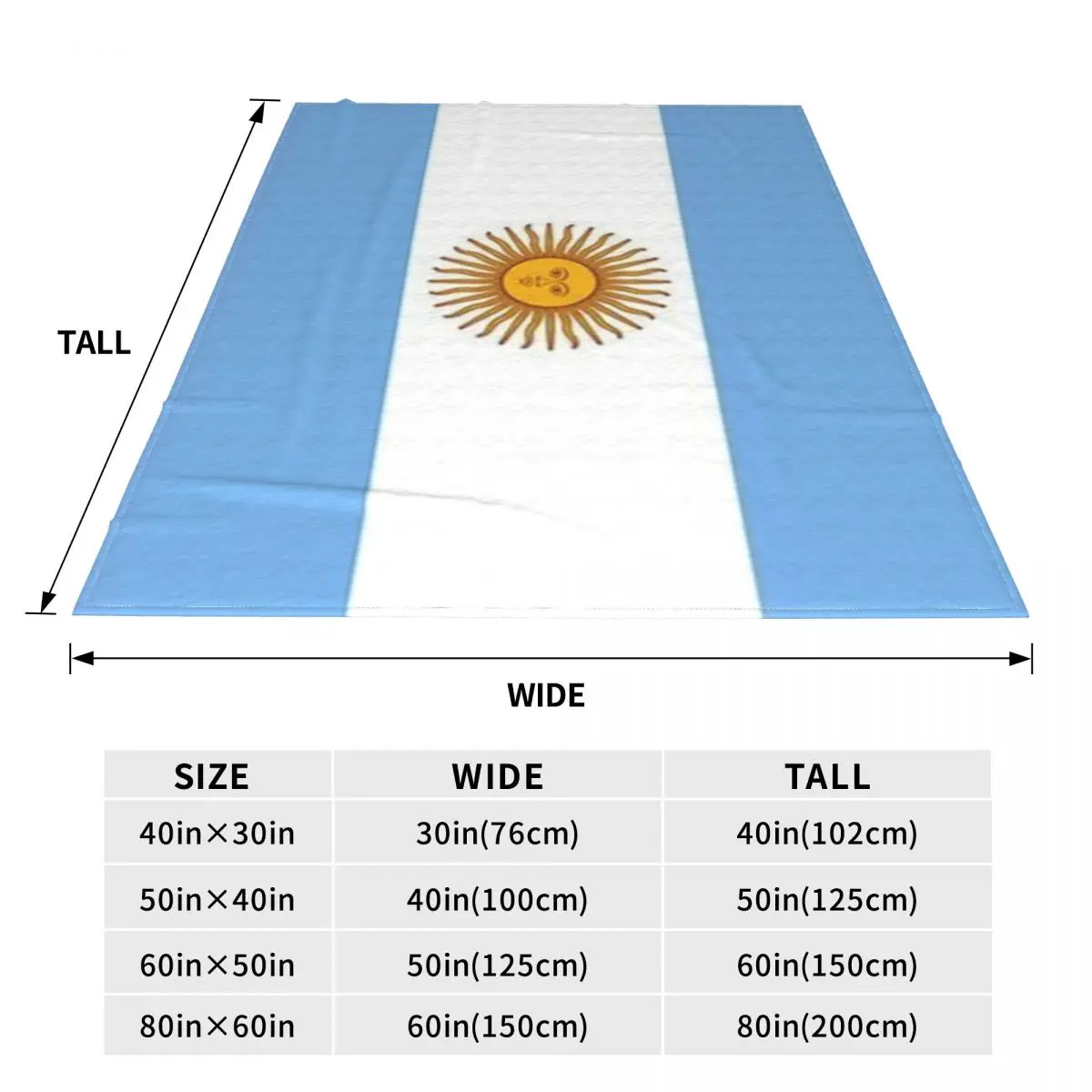 Argentina Flag Super Soft Blankets Blue and White Travelling Throw Blanket Winter Funny Custom Flannel Bedspread Sofa Bed Cover