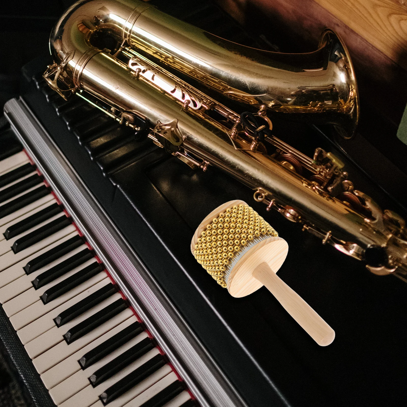 

Mini Wooden Cabasa With Wood Handle Lightweight Portable Percussion Shaker For Stage Performance Outdoor Events African