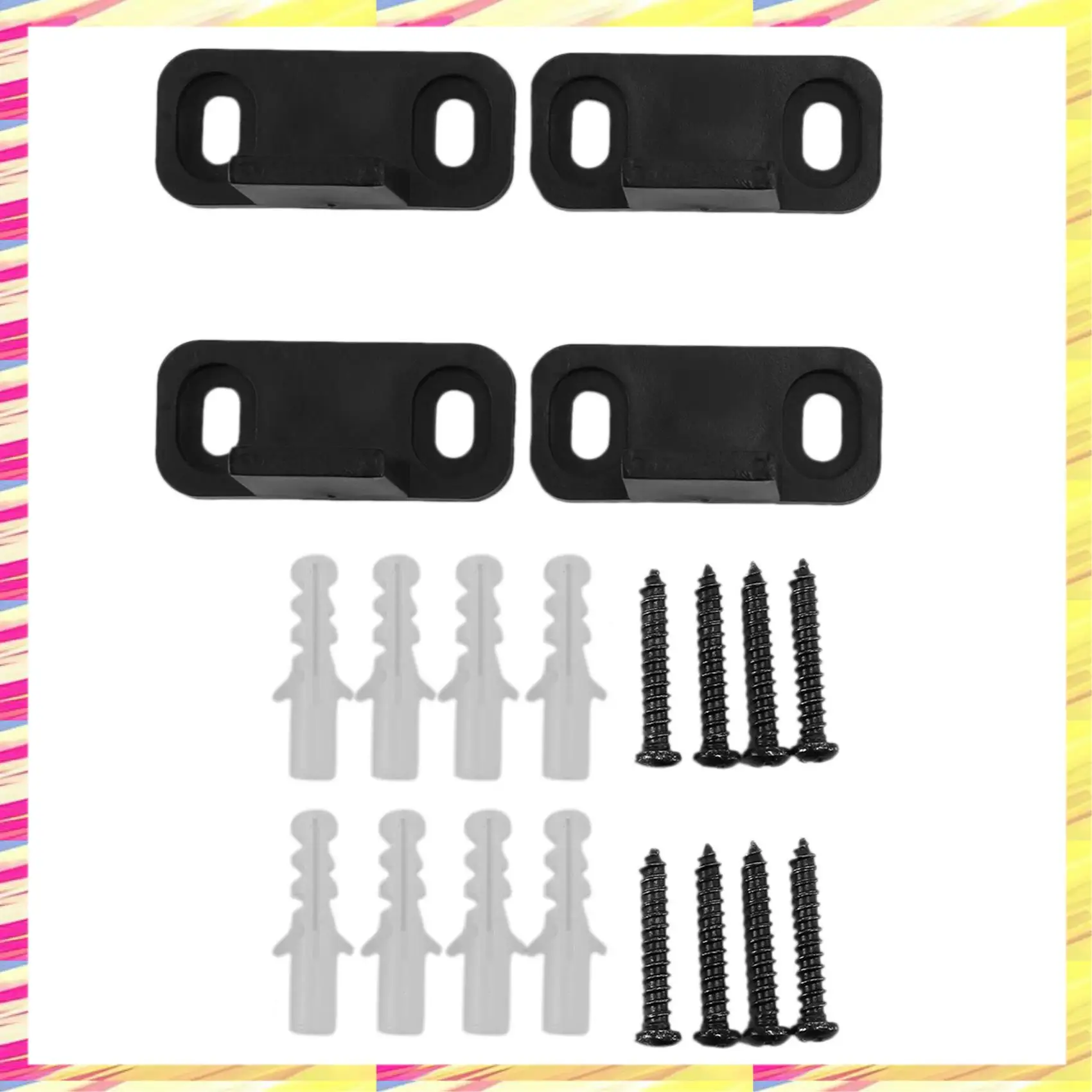 ABJJ 2 Set Sliding Barn Door Floor Guide Bottom Adjustable Dual Clip Floor Mounted Guide Hardware