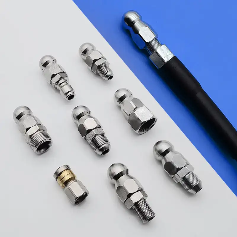 Hogedrukreiniger Riool Jet Nozzle met Roestvrij Staal 1/4 Inch Snelle Connector Duurzaam Ontwerp Riool Jet Nozzle