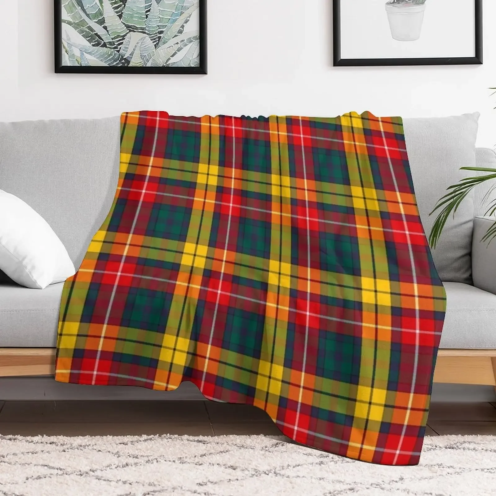 Buchanan Scottish Tartan Throw Blanket Flannel Designers Winter beds Blankets