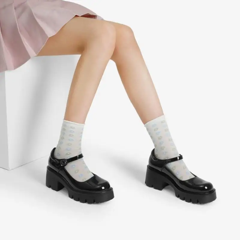 

Mary Jane High Speed oes Faionable Flat Heel Slip-On Women's oes Breathable Leather Comfortable Ci Walk Footwear