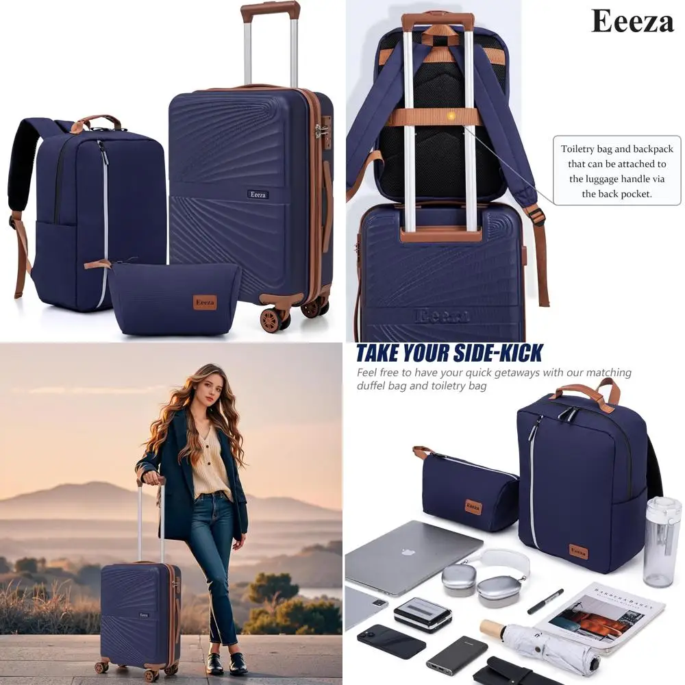 

Дорожный набор чемоданов из 3 предметов, твердые чемоданы из АБС-пластика на колесах с замком TSA, спиннерными колесами, ручная кладь (20) для бизнеса Tr