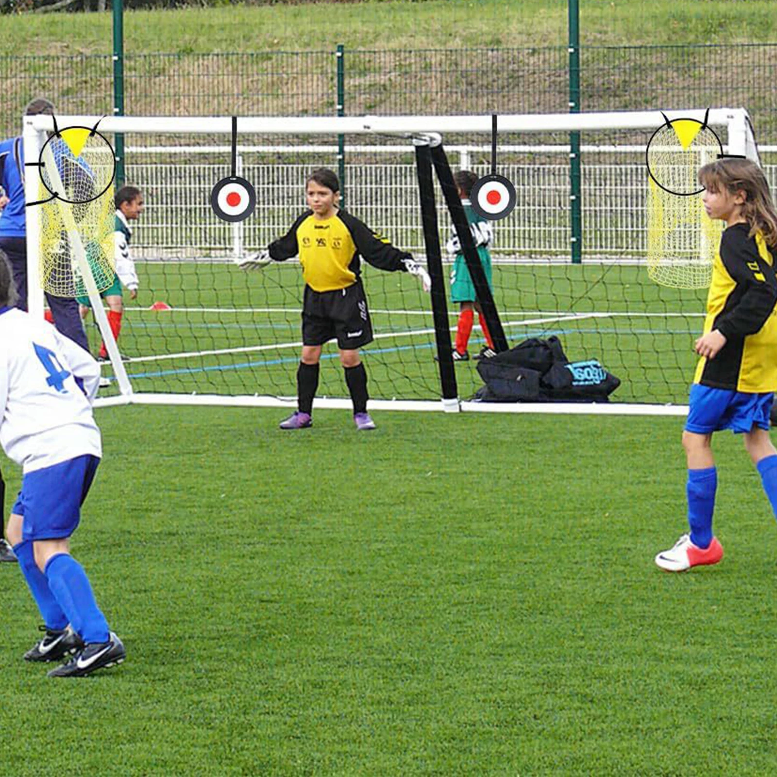 Red de objetivo de fútbol Fácil de colocar y quitar Red de portería de fútbol Red de entrenamiento de fútbol para entrenamiento de portería y práctica de precisión