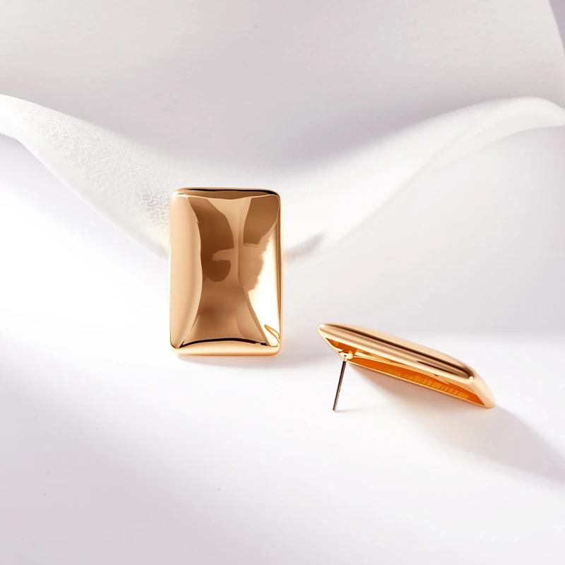 

Small niche minimalist retro European and American high-end rectangular earrings for women Instagram cold style earrings
