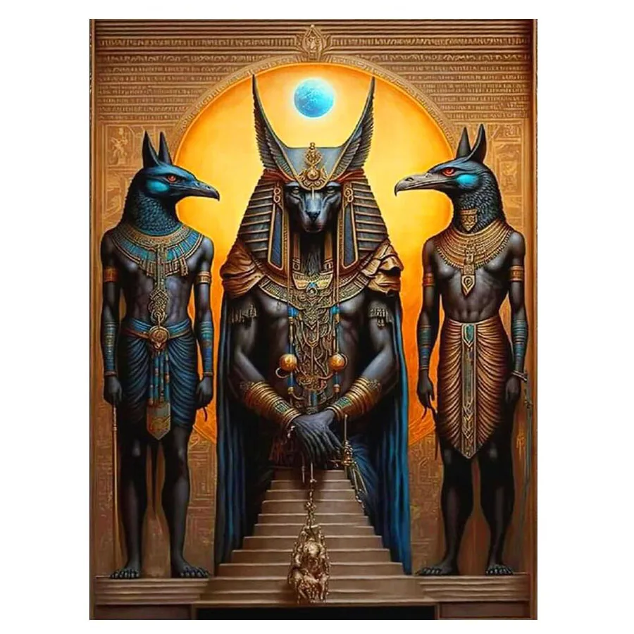 Egyptian god Anubis 5D Diamond Painting Egyptian god mythology Full Drill Diamond Mosaic Pharaoh DIY Hand Inlaid Home decor gift