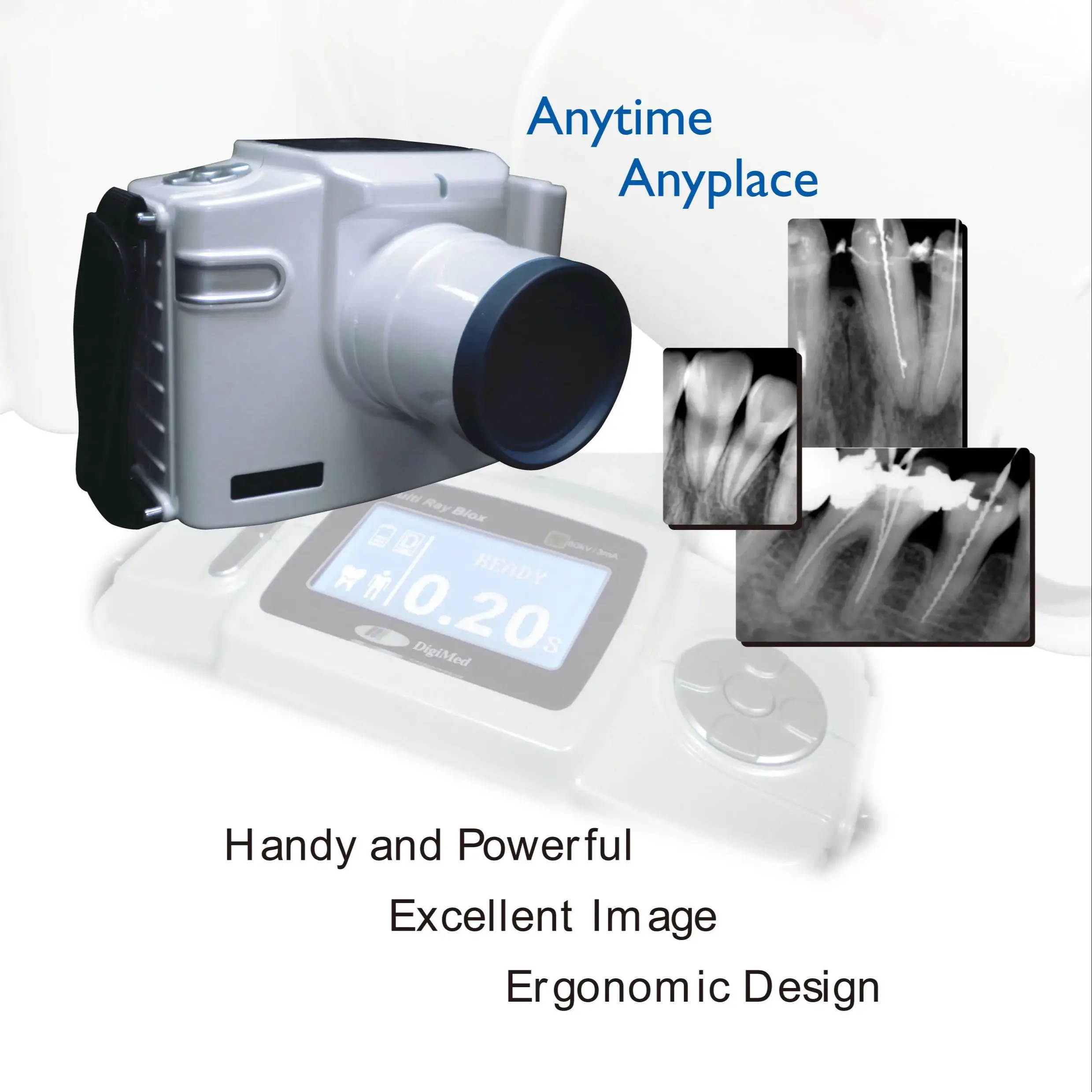 Sales 60kv 3mA Portable Digital Camera Dental X Ray Machine with Remote Control Long Cone and Glass Shiled