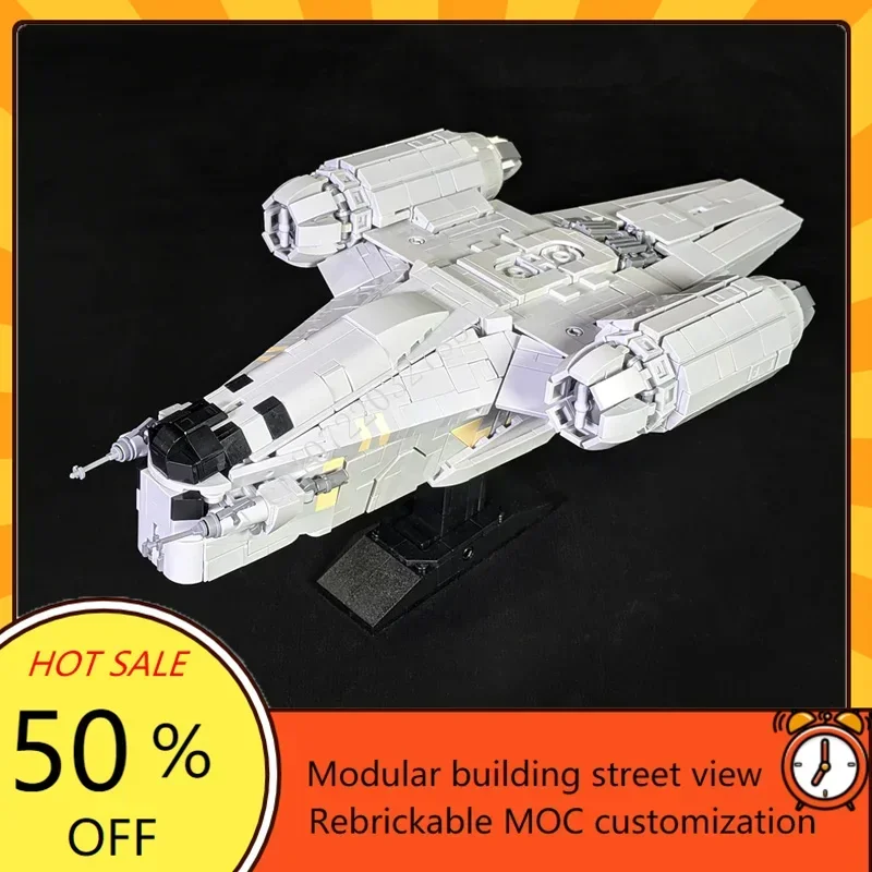 

1228PCS Razor Crest - Midi Scale Space War Military MOC SpaceShip Battle Model Custom Puzzles Architecture DIY Assembly Toy Gift