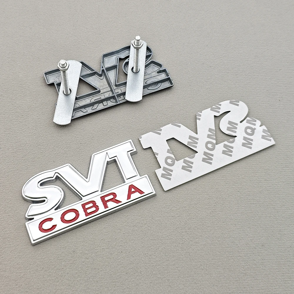 3D Metal Car Badge SVT COBRA Logo Emblem Front Grille Rear Trunk Sticker Decal For Ford F150 Mustang Focus Raptor Acceessories