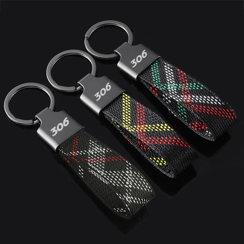 Laser Badge Car Key Rings Holder Keychain Pendant for Peugeot 306 Logo 307 106 301 406 405 205 RCZ 2008 3008 4008 Accessories