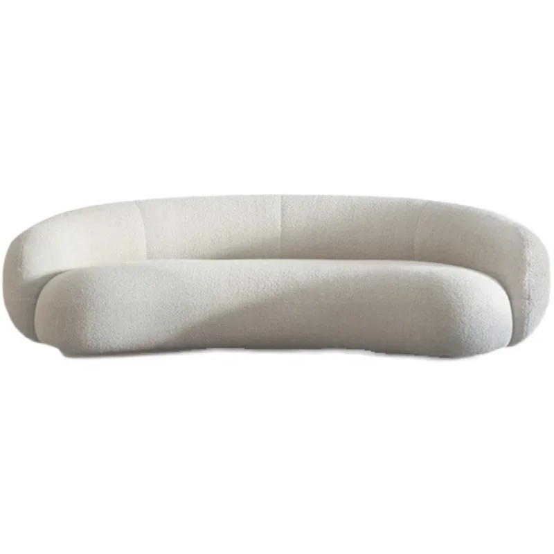 

Nordic postmodern creative minimalist lamb wool fabric sofa, small apartment light luxury beauty salon