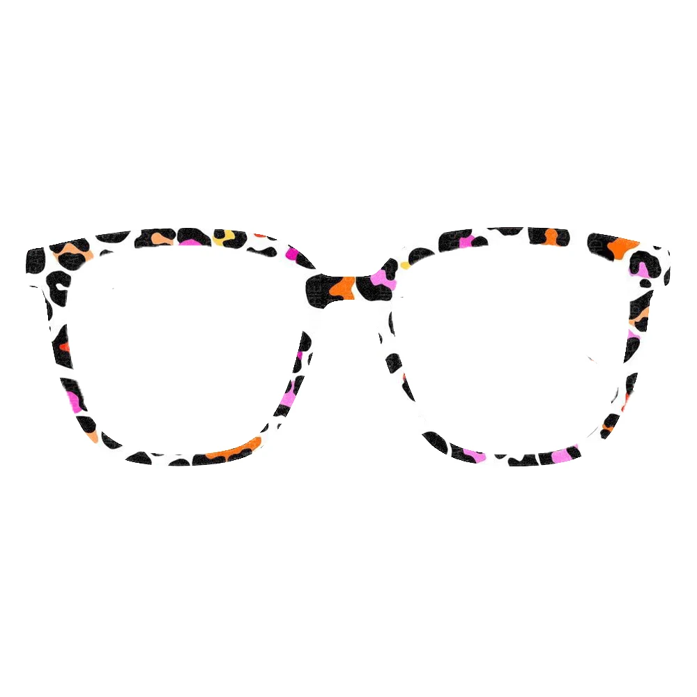 Trendy Rainbow Leopard Print Square Eyeglass Frames Women Fashion Colorful Leopard Pattern Optical Glass Frame Eyewear Accessory view 5