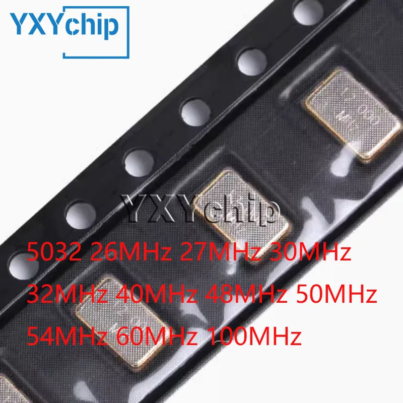 5pcs 5032 Smd Active Crystal Oscillator 26mhz 27mhz 30mhz 32mhz 40mhz 48mhz 50mhz 54mhz 60mhz 100mhz 4pin