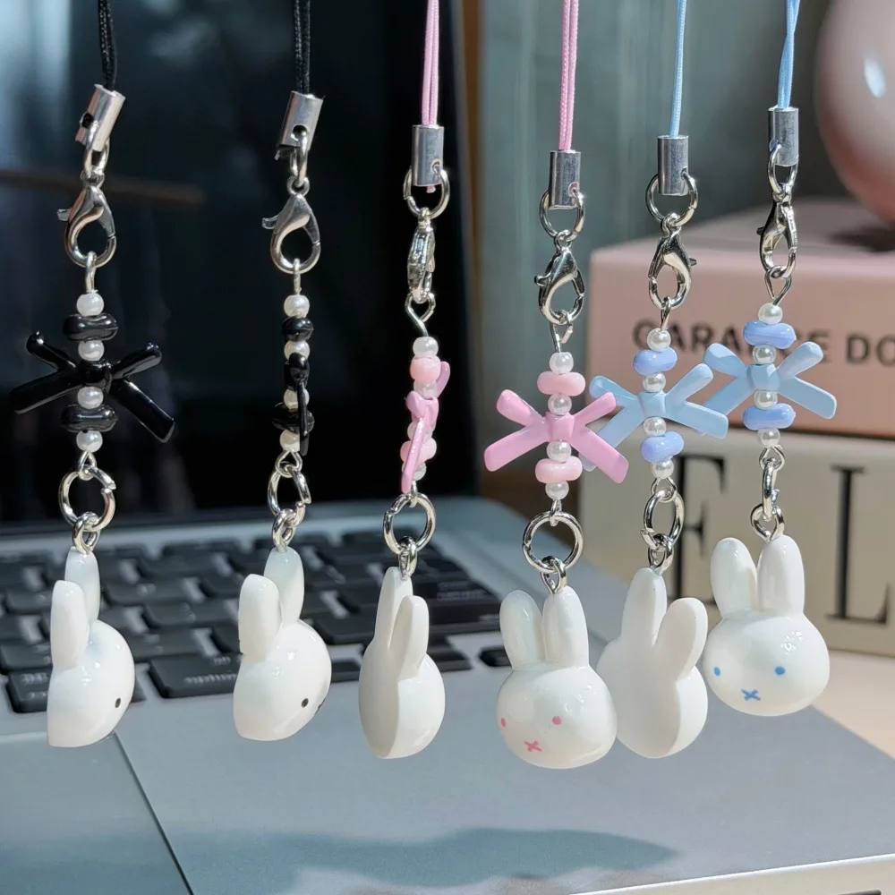 Kawaii Anime Miffy Rabbit Keychain Cute Cartoon Soft and Adorable Girl Heart Cream Bell Cartoon Bag Decoration Best Friend Gift
