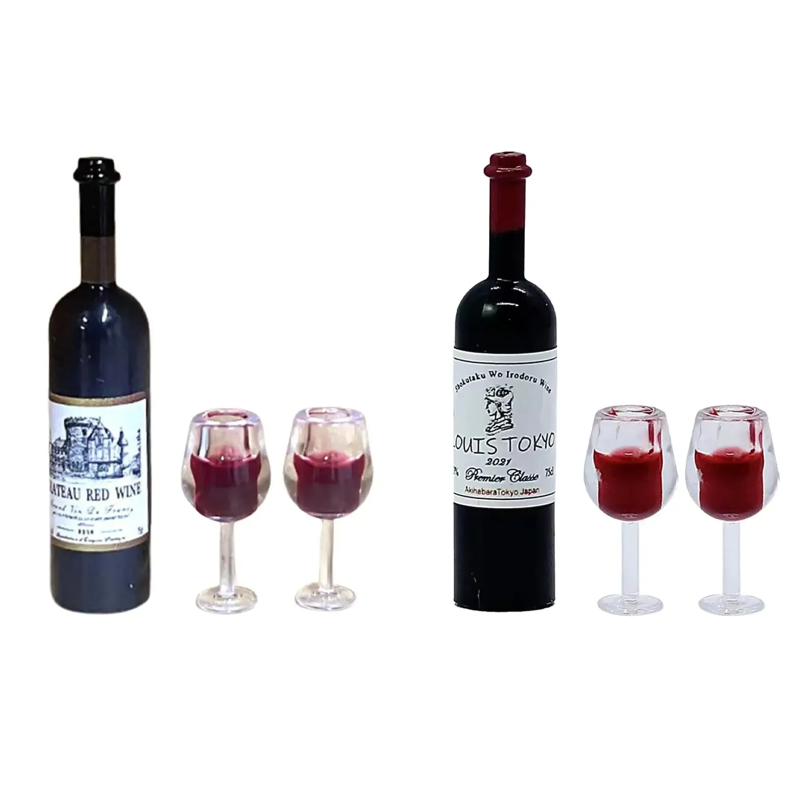 Casa de muñecas a escala 1/12, vasos para botellas de vino, suministros de paisaje, accesorios para casa de muñecas, bares, sala de estar, cocina y hogar