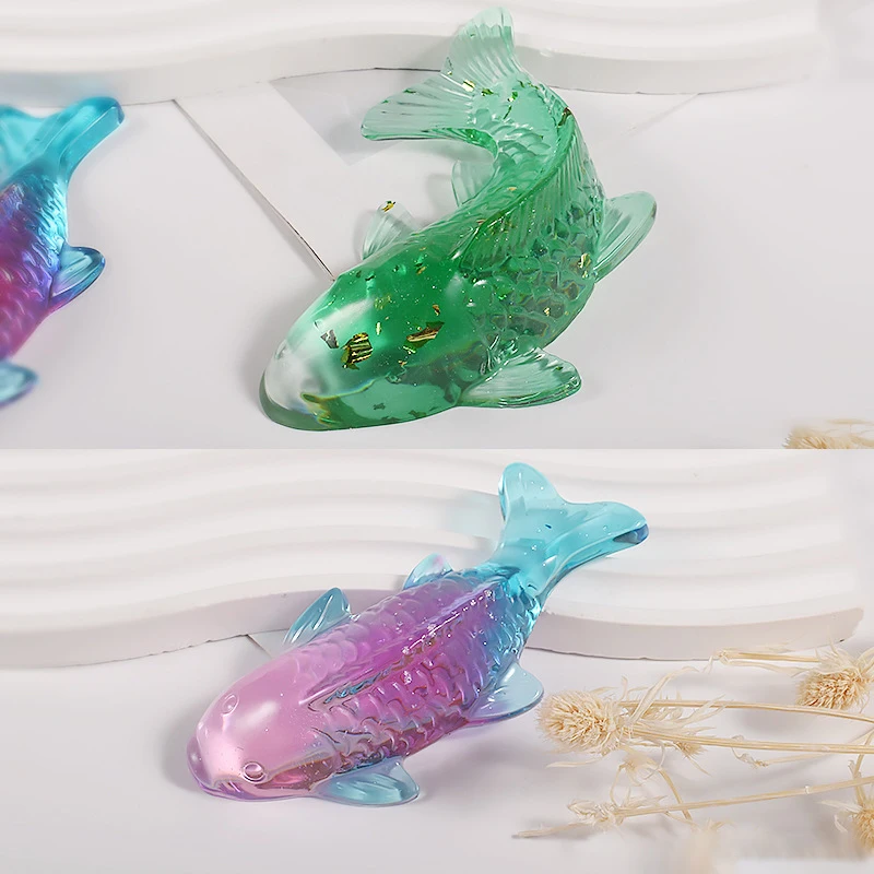 3D Koi Fish Shaped Epoxy Resin Mold Ocean Animal Carp Octopus Epoxy Casting Silicone Mould Fish-Tank Decoration Jewelry Making view 5