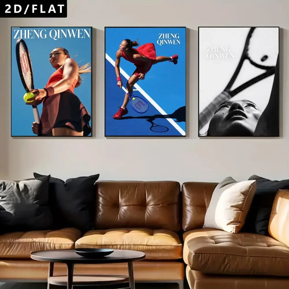 athlete Qinwen Zheng Trendy Classic hot HD Self-Adhesive Waterproof Art Poster Room Decor New Arrival On Sale