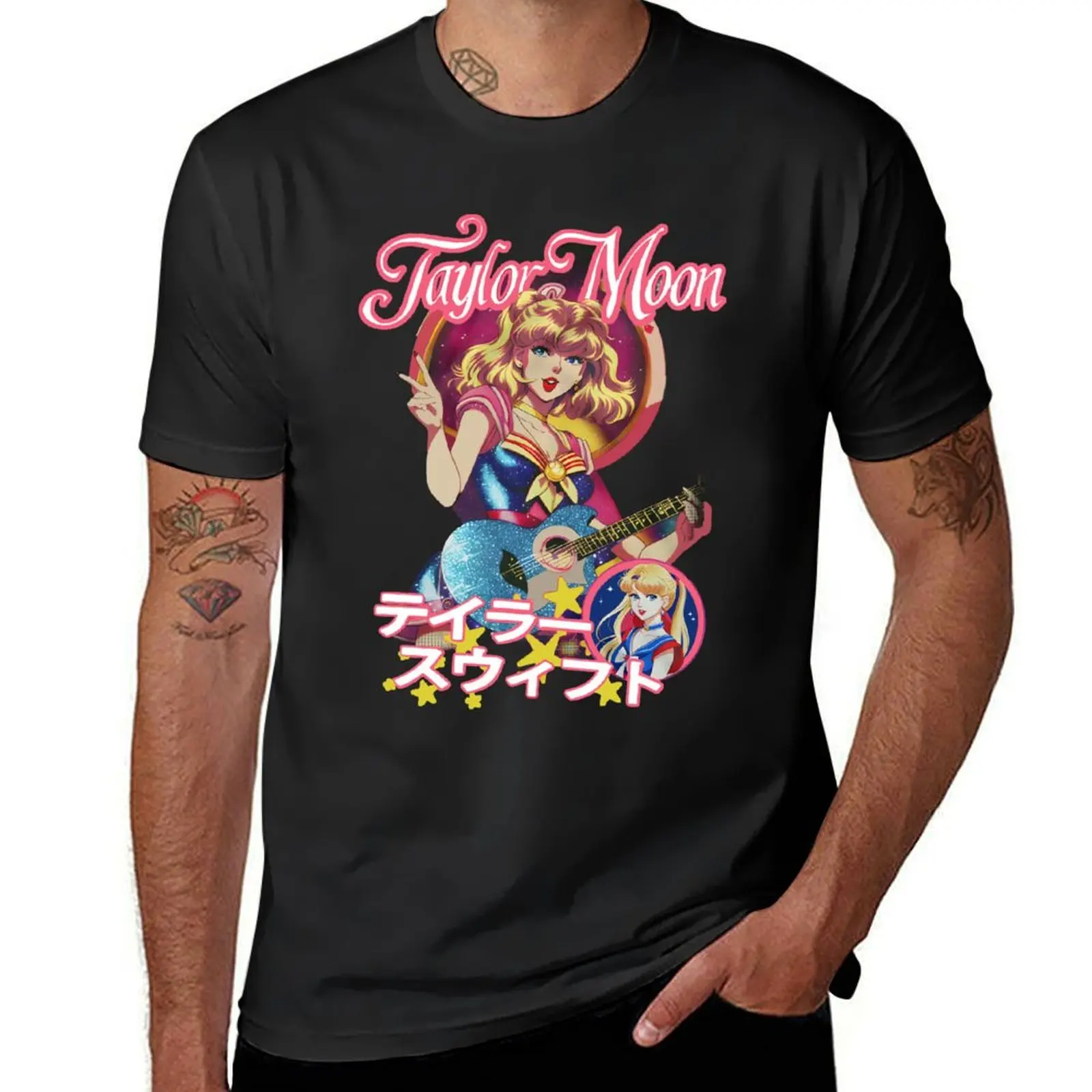 Camiseta de Taylor Moon para hombre, prenda de vestir, de algodón, de talla grande, personalizada