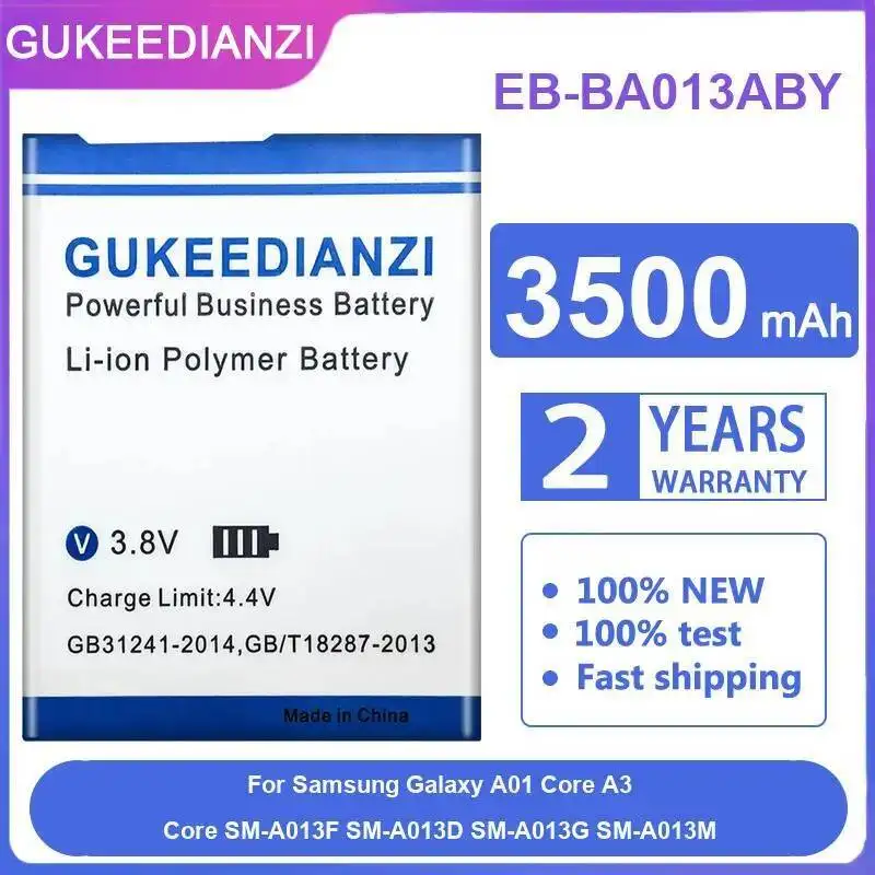 

EB-BA013ABY Аккумулятор большой емкости 3500 мАч для Samsung Galaxy A01 Core A3 SM-A013F SM-A013D SM-A013G SM-A013M мобильного телефона