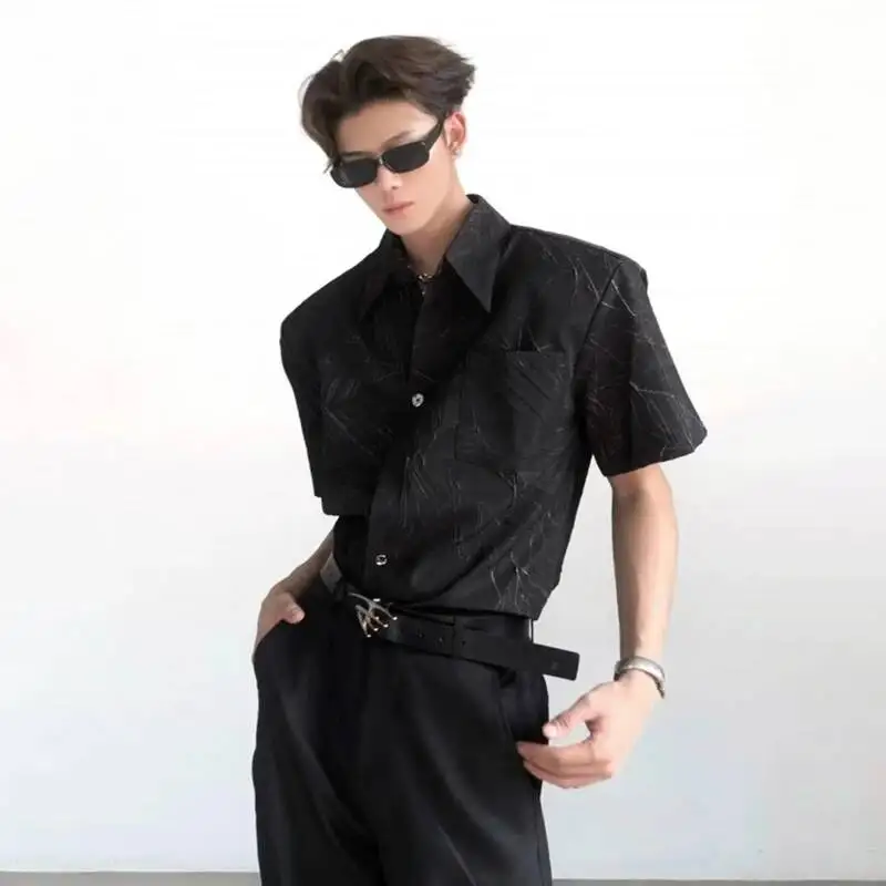 LUZHEN 2026 Summer New Textured Pattern Short Sleeve Shirts Men's Stylish Elegant Original Handsome Casual Male Clothes JY6677