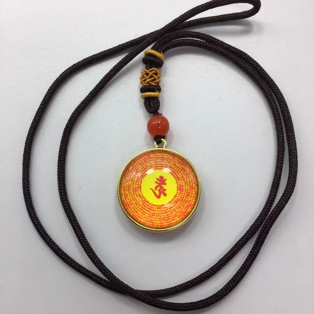 Collar con Cole de Buda de Doble Cara, Mantra de Cristal, Cole de la Verda Palabra de Seis Sílabas, Joyería de Ma...