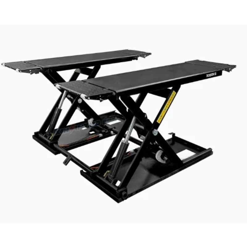 Ultra-Thin Mini Scissor Lift,  Portable Low-Mid Position Scissor Car Lift, No Installation Required, 3 Ton Capacity