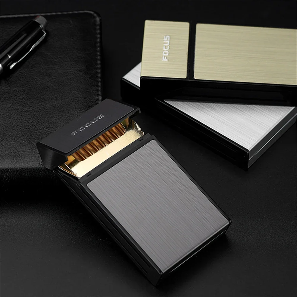 Slim 100mm Metal Portable Cigarette Box 20pcs Capacity Cigarette Case Cigar Tobacco Holder Pocket Box Smoking Accessories Gadget