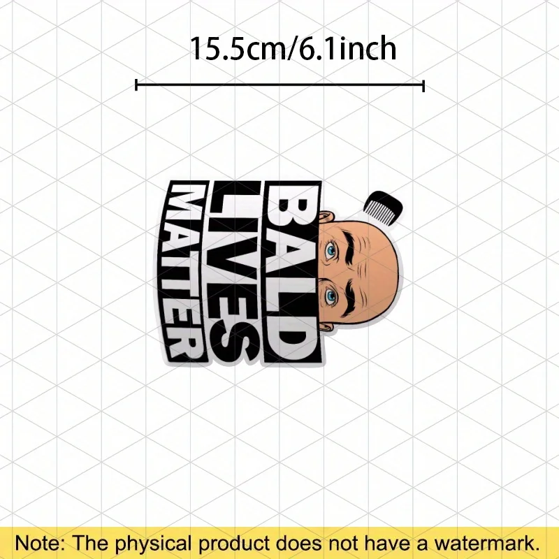 Funny Vinyl Sticker Bald People Deserve Respect, Humorous Decal for Men, Perfect Birthday Father's Day Gift for Car Laptop Bike