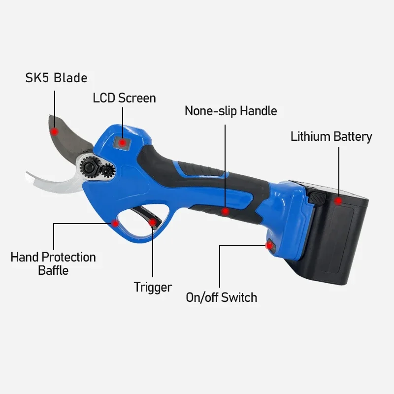 Finger Sensor Progressive Cordless Battery Scissors Professional Shears Electric Pruner For Vineyard Garden