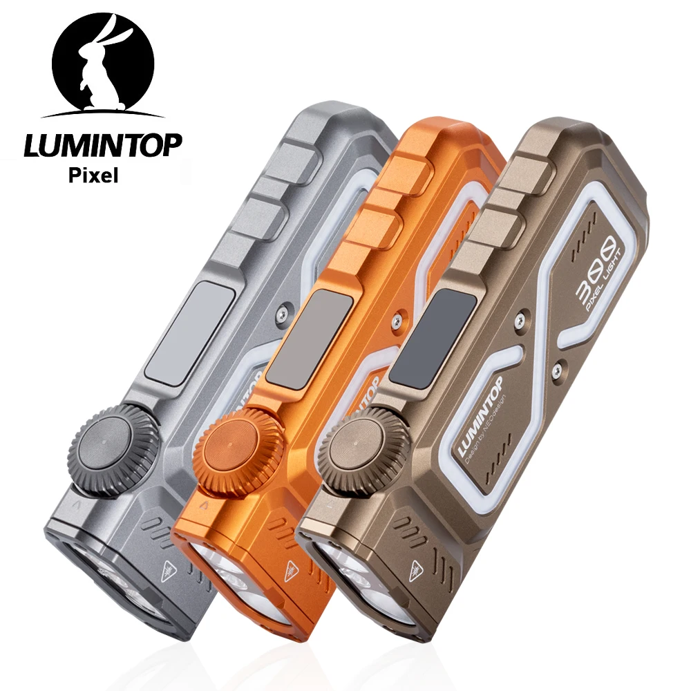 EDC LED Flashlight Outdoor Camping Lantern UV LEP RGB Hourglass Light USB C Rechargeable Lamp 1300 Lumen Fishing Torch Pixel