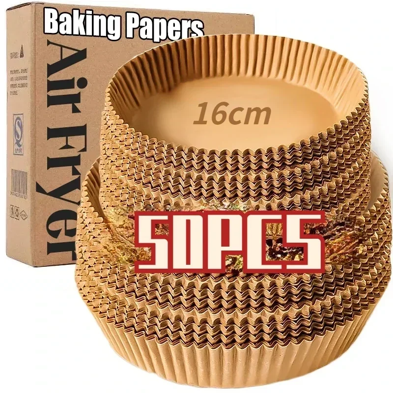 

Round Air Fryer Paper Disposable Non-Stick Airfryer Baking Papers Microwave Oven Pot Oil Absorbing Liners Kitchen Accessories