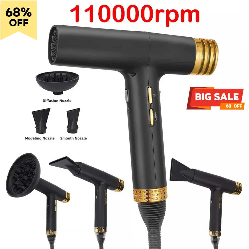 110000rpm Professional Hair Dryer Negative Ion Blow Dryer High Speed Blower Appliance Hair Care Styling Tools Salon/Barber