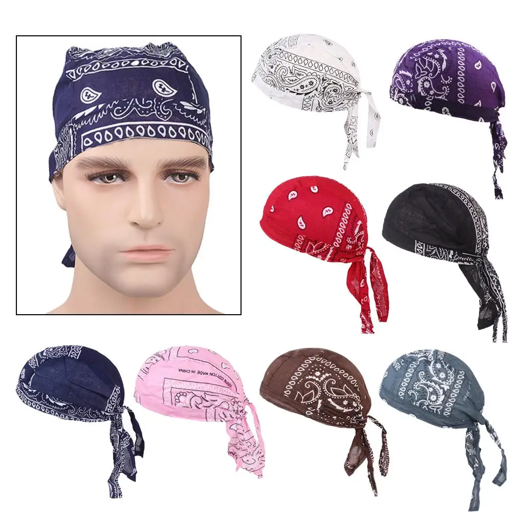 Cotton Skull Cap Quick Dry Durag Unisex Headwrap Hat Breathable Sunshade Bandana for Chemo Hair Loss Cycling