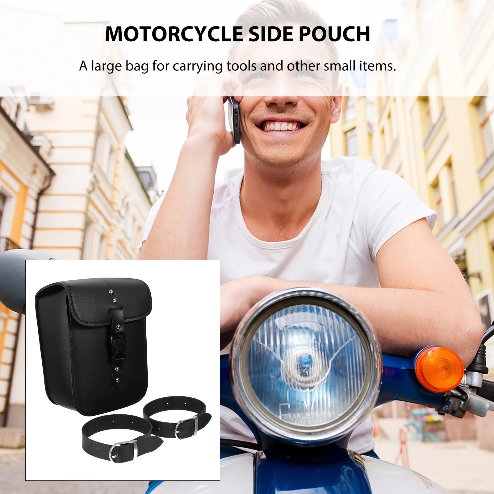

Motorcycle Side Bag Premium Waterproof Wear Resistant Large Capacity Tool Storage Pouch for Motorbike Handlebar