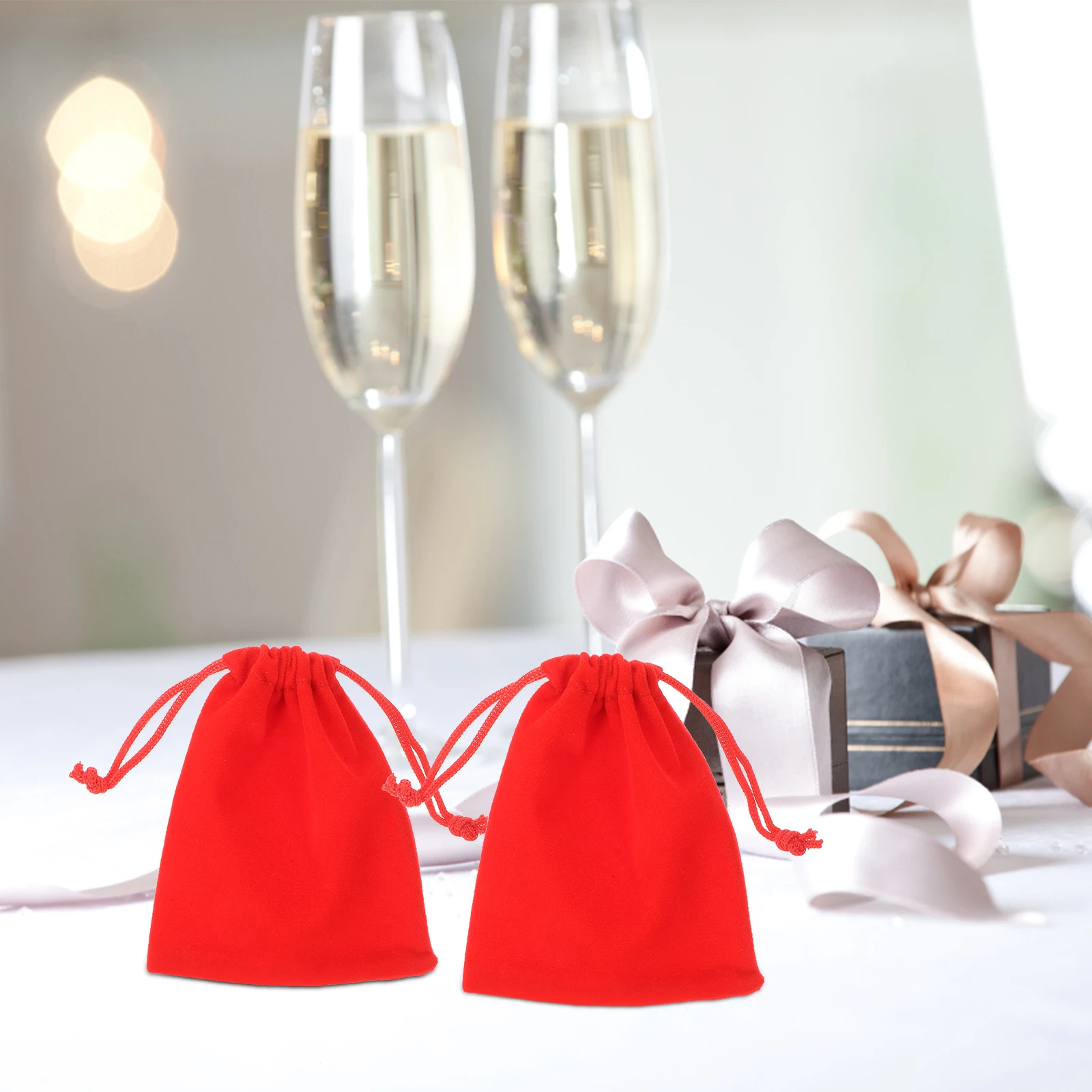 

20Pcs Velvet Drawstring Jewelry Bags Small Size Portable Gift Pouches For Various Celebrations