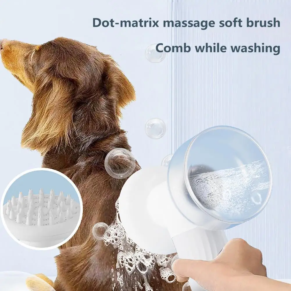 

Silicone Bristle Brush for Dogs Pet Bath Brush Effortless Pet Grooming Automatic Bubble Brush Bath Foamer for Soothing Massage