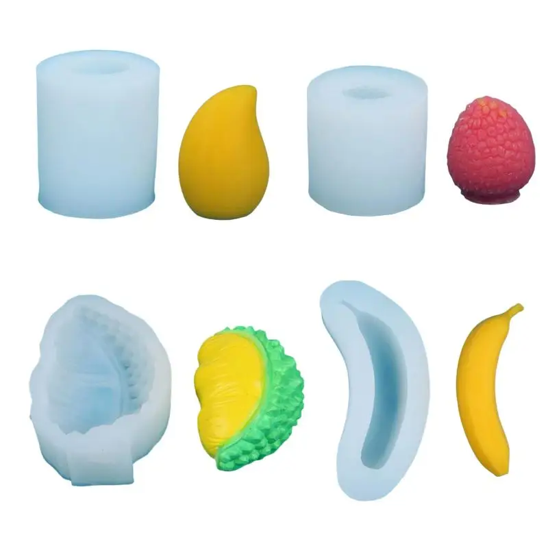 3D Fruit Silicone Mold Mango Banana Duria Lychee Candle Aromatherapy Craft Making Cake Chocolate Fondant Baking Mold【Homeclub】
