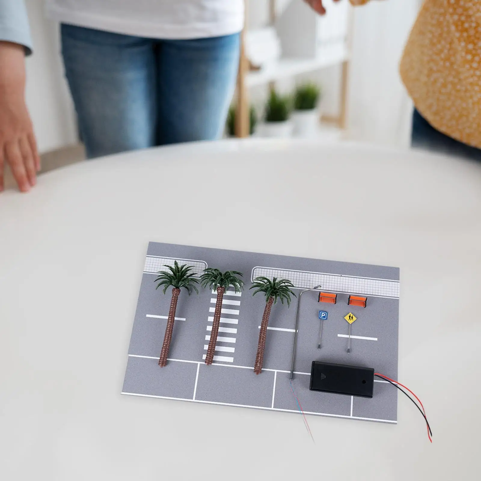 

1/64 Model Road Scene Garage Diorama Simulation DIY Toy Accessories Background Car Display for Model Car Vehicle Display