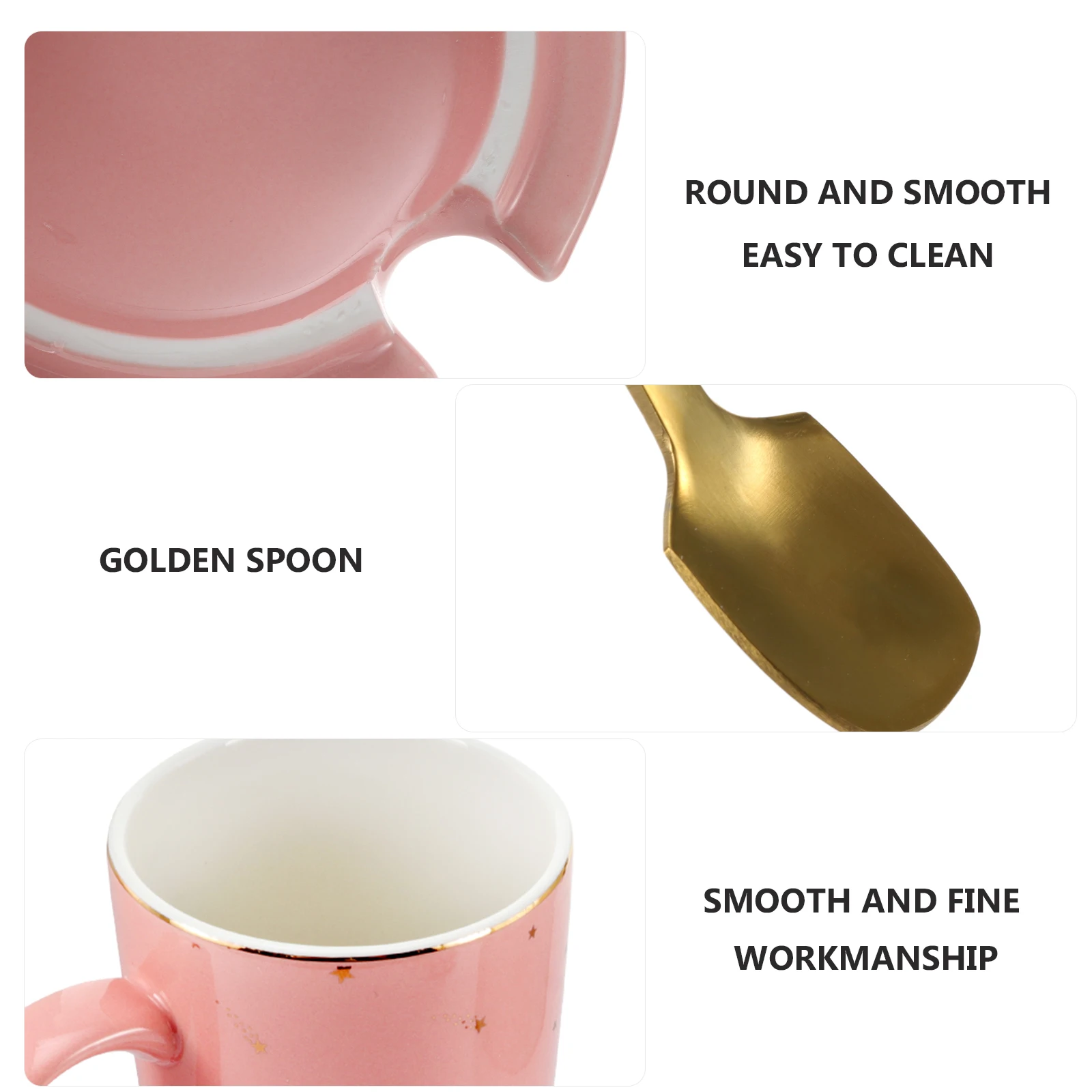 

1Set Coffee Mug Set Ceramic with Lid and Spoon Ergonomic Handle Comfortable Grip for Daily Drinkware Needs Coffee Mugs