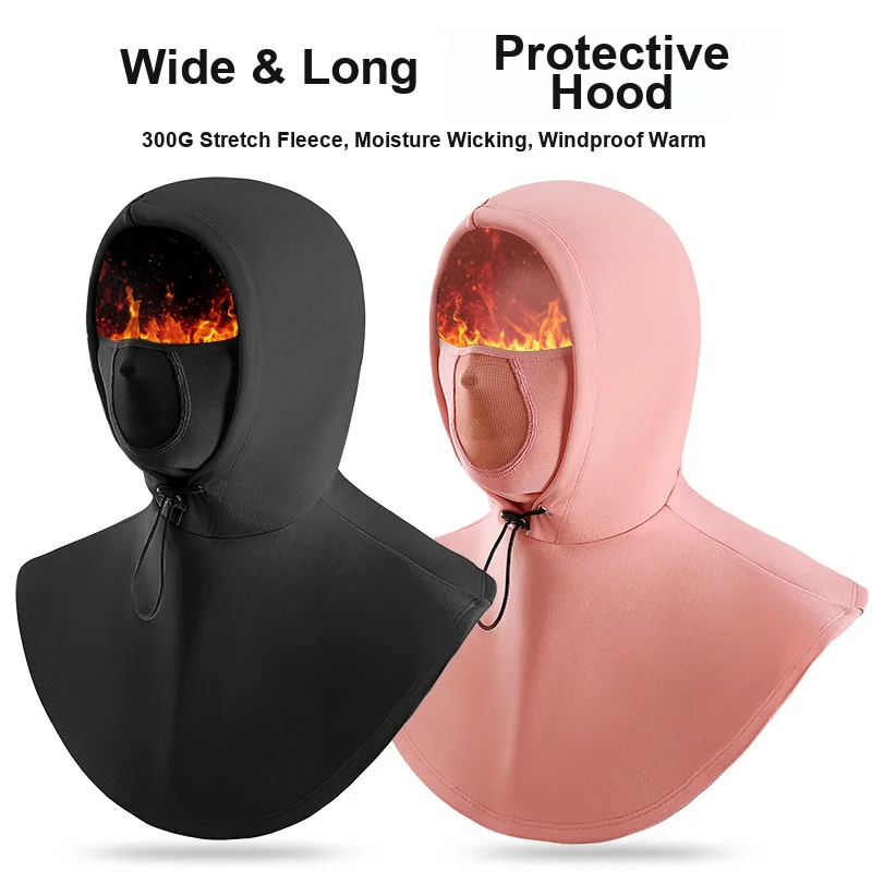 Fleece Riding Head Mask Double Layer Windproof Warm Neck Gaiter for Motorcycle Skiing Autumn Winter Use Unisex